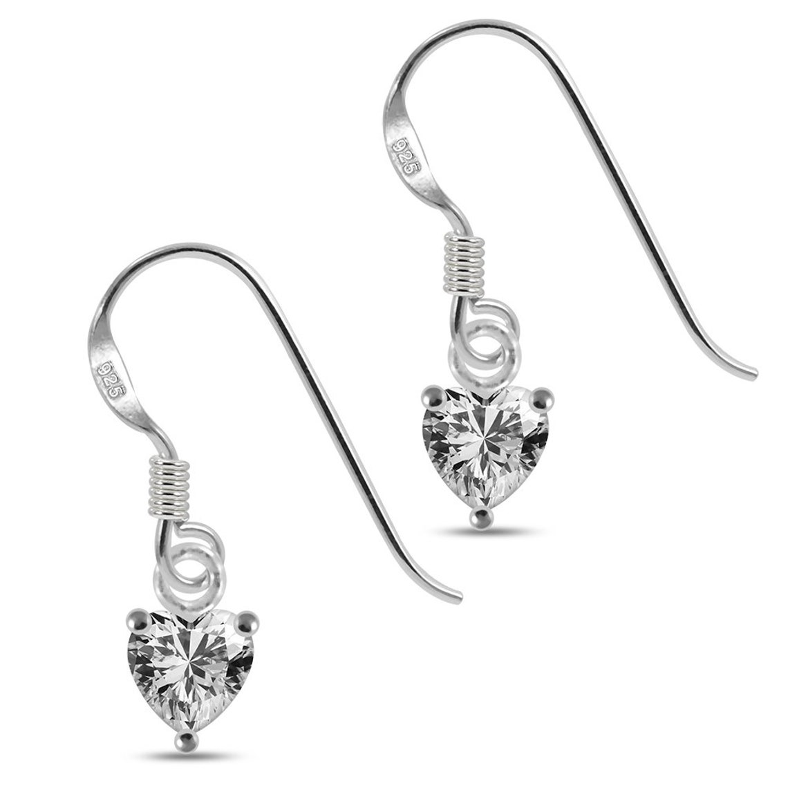 Small Heart Earrings Short Drop Earrings Tiny Dangle Etsy