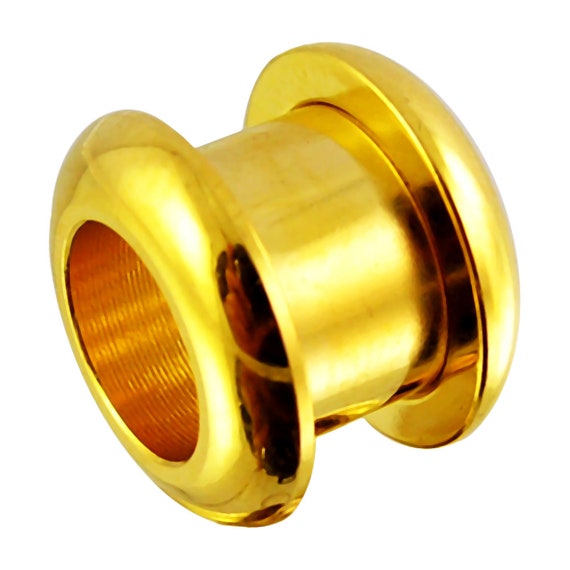 Anodized Steel Gold Ear Gauges Price for One Piece Screw 