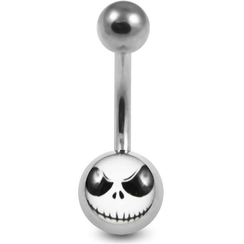 Jack Skellington Design Belly Button Rings Skull Logo Belly Etsy