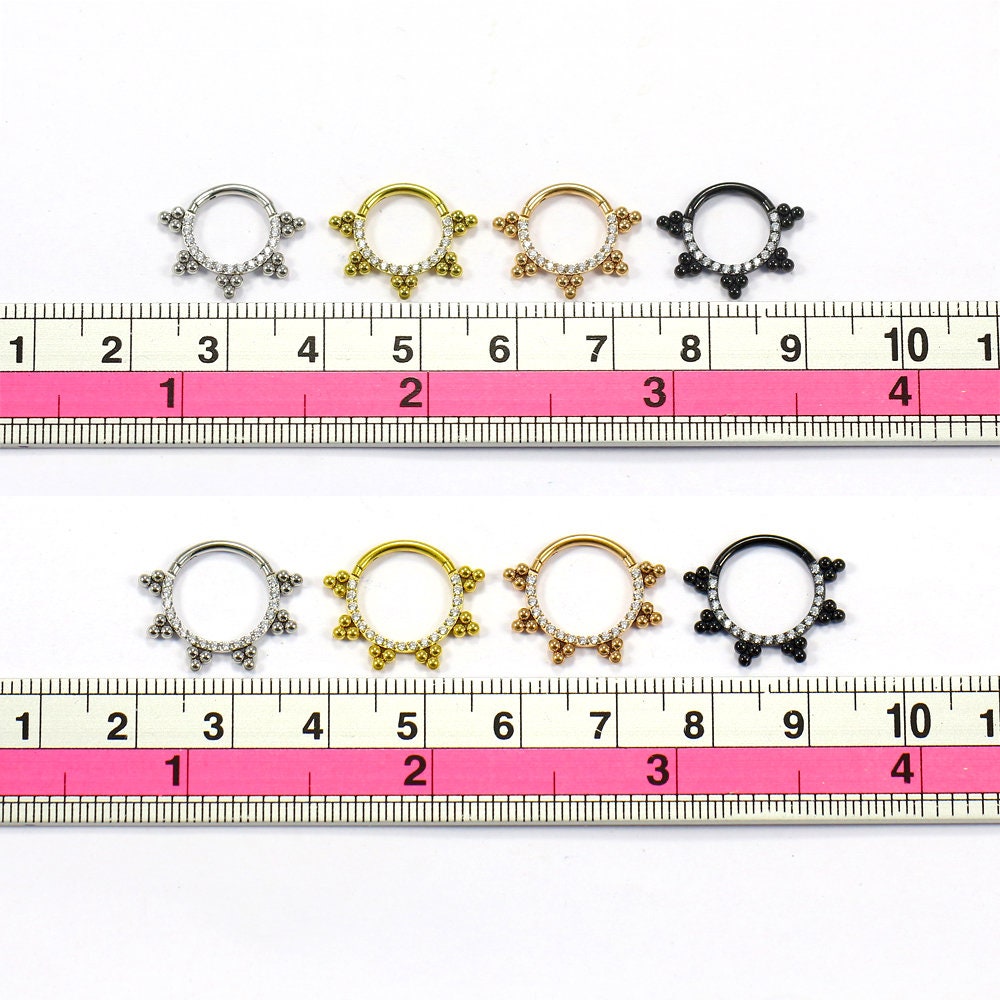 Klappsegment Ring 16G Mit Opal - Clicker Ring Für Nase & Ohr Piercing