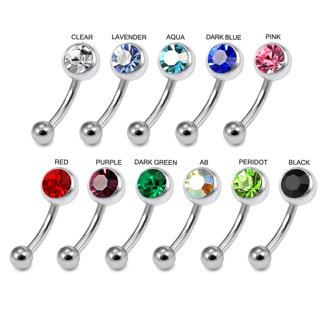 Jeweled Eyebrow Barbell/ Rook Barbell Sterling Silver and Etsy UK