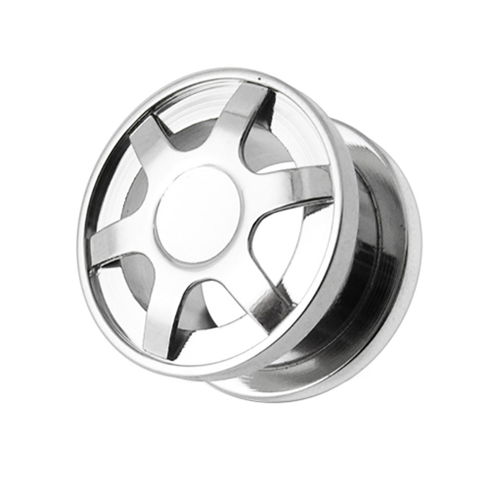 Wheel Design Flesh Tunnels Surgical Steel Externally Threaded Etsy