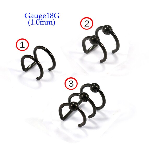 Black Ear Cuff/ Lip Cuff Sold by Piece anodized Surgical Etsy