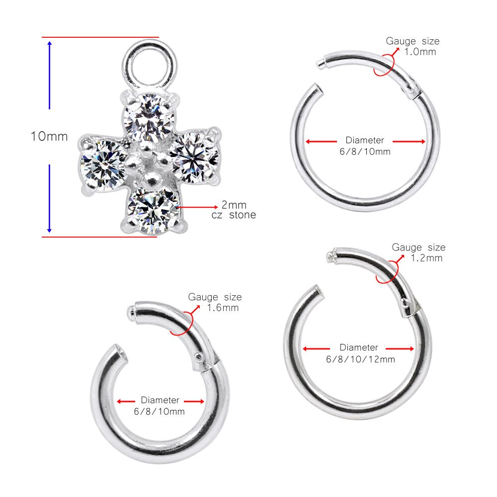 Cross Hoop Earrings Hinged Hoop Earrings Silver Earrings/ Etsy UK