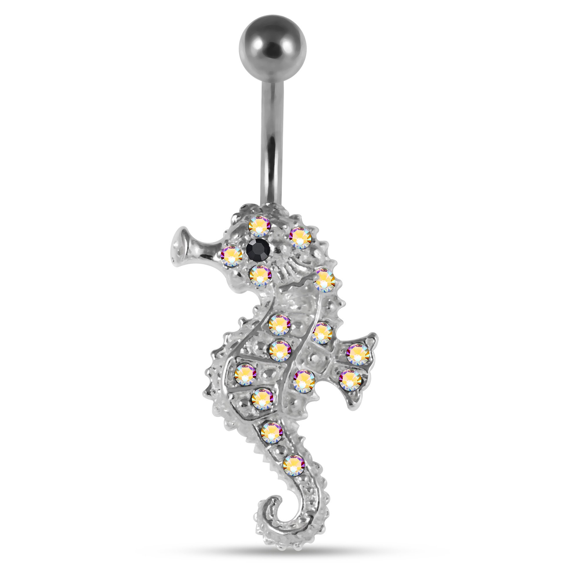 - Sold Individually 1.6mm 14G Adorable Baby Seahorse Belly Button Ring - Sold Individually 1.6mm 14G Adorable Baby Seahorse Belly Button Ring