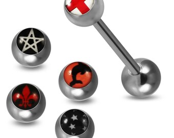 Pentagram tongue hotsell ring
