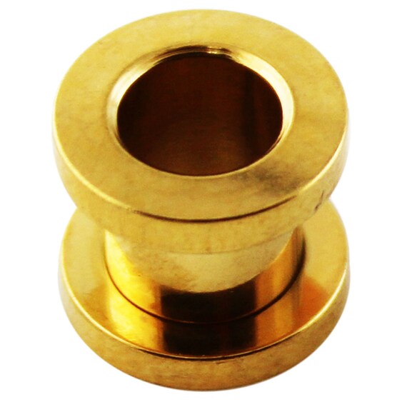 Anodized Steel Gold Ear Gauges Price for One Piece Screw 