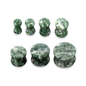 Moss Agate Stone Plugs- Sold by piece - Organic Gauges- Saddle Plugs- Ear Plugs (Available in 3mm-12mm Sizes) Price for 1 Piece