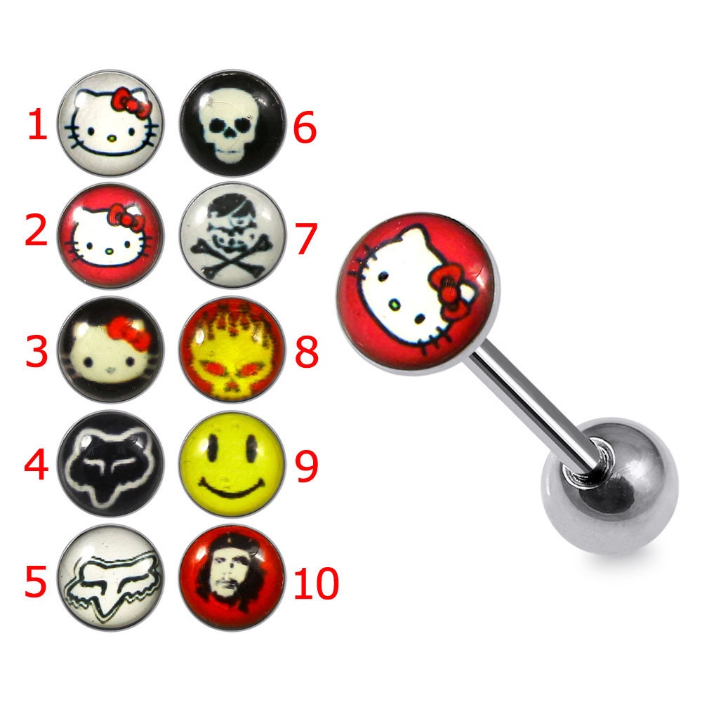 Hello kitty deals tongue ring