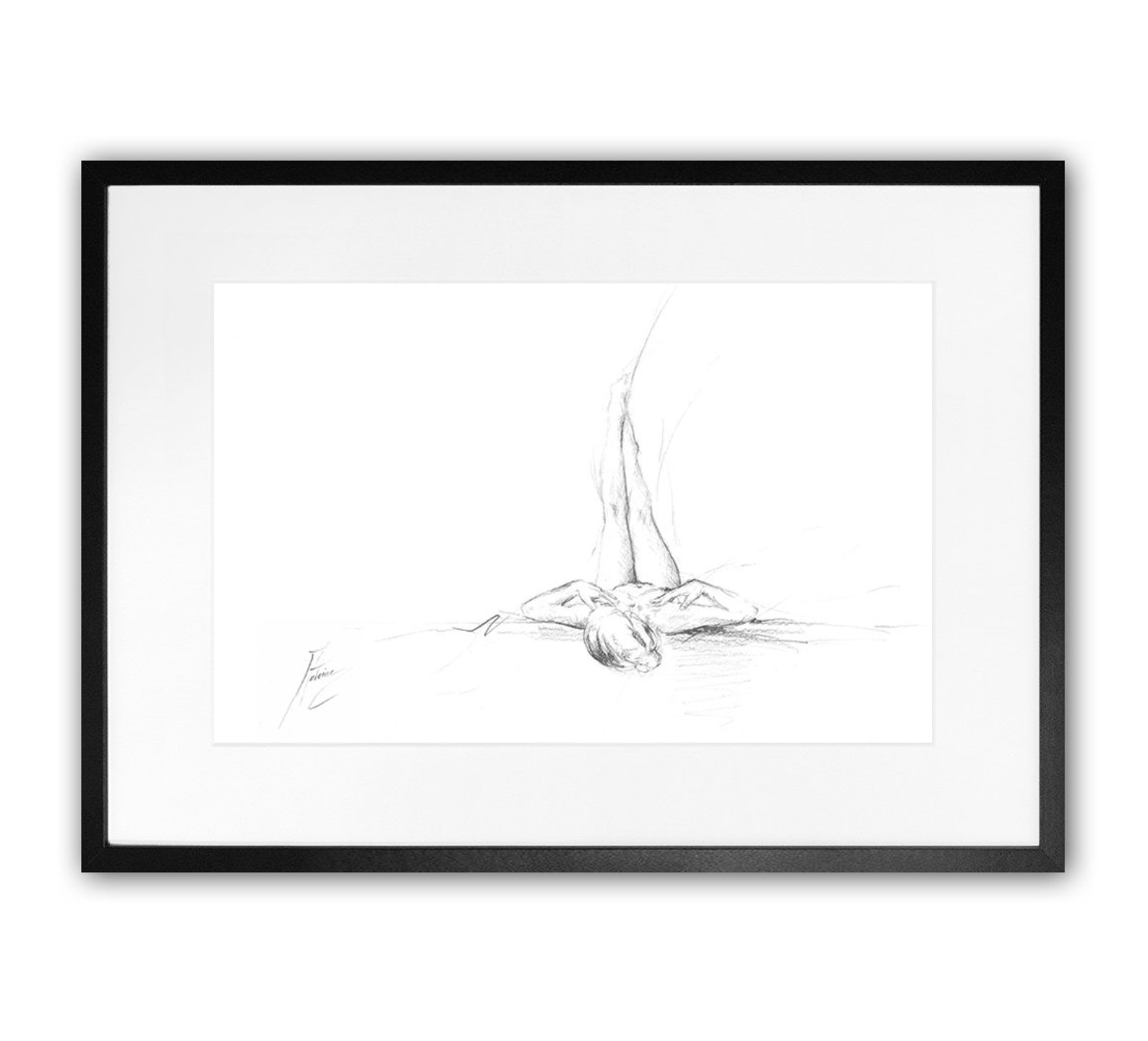 DRAWING ART PRINT Wall Art Black White Drawing Sketch Fine Art Paper