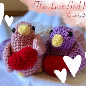 Love Bird Crochet Plush | Handmade Heart Bird Plush