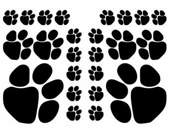 Love Dog Cat paw prints decal stickers for DIY glass blocks crafts