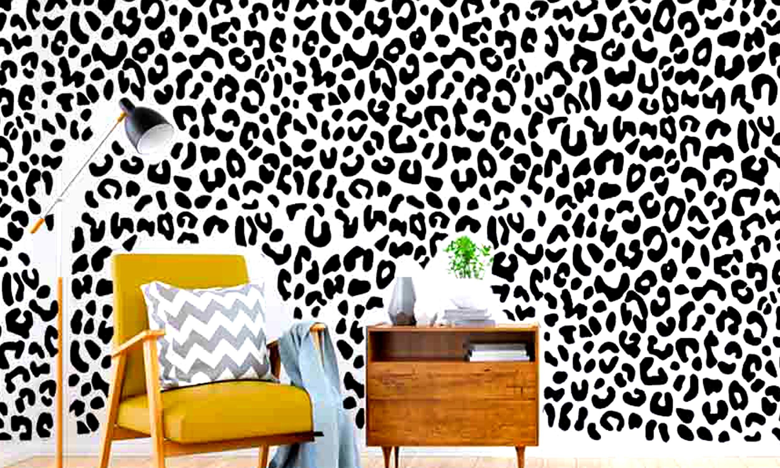 Leopard Print Vinyl Decal Stickers Animal Cheetah Print Wall Sticker Wall Decor Irregular Dots