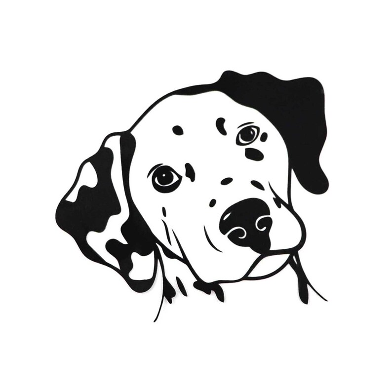 Cartoon Pet Dog Head Dalmatian Vinyl Car Sticker Wall Art Etsy UK