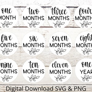 Baby Milestone Rounds SVG, Baby Monthly Milestone Rounds svg, Baby Monthly Photo Prop, Baby Cut Files pour Glowforge Cricut Silhouette, laser