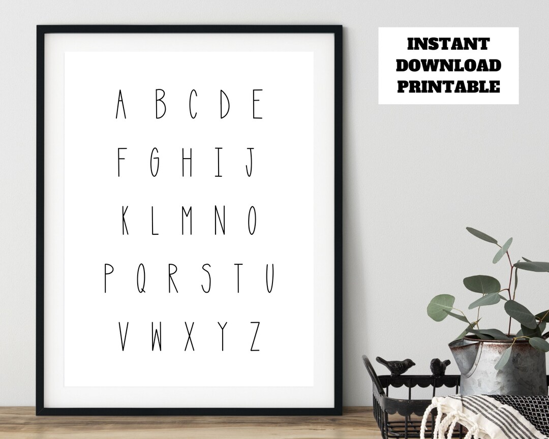 Hey Its Rae Alphabet Alphabet, Letters, Homeschool, Printable Wall Art, Minimalistic, ABC ...