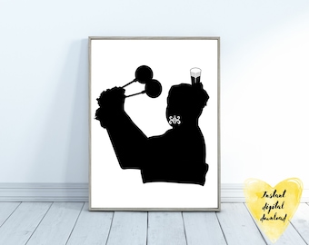 New Zealand Poi Dance - Maori Silhouette Print - Pacific Islands Art - Travel Gift Decor