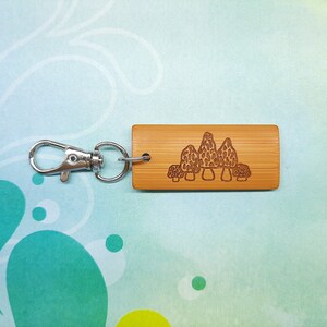 Morel Group Bamboo Keychain - Laser Engraved - Etched
