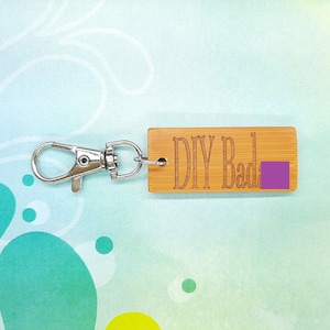 DIY Bada** Bamboo Keychain - Laser Engraved - Etched