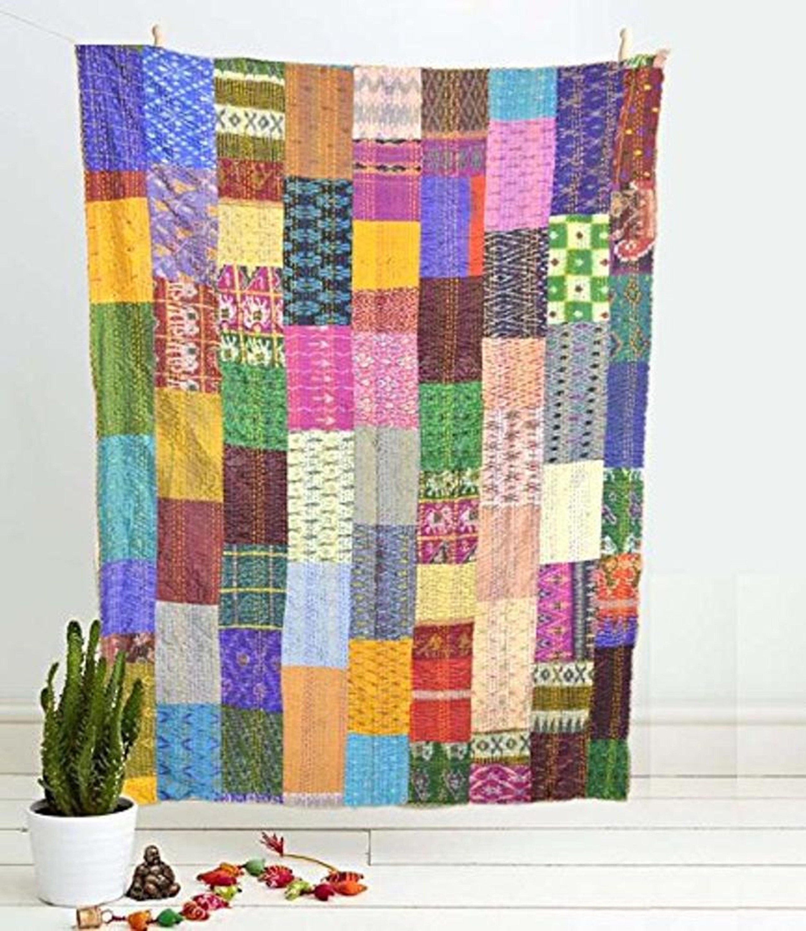 Patchwork Decorative Throw Blanket Multi Color Super Soft Warm | Etsy
