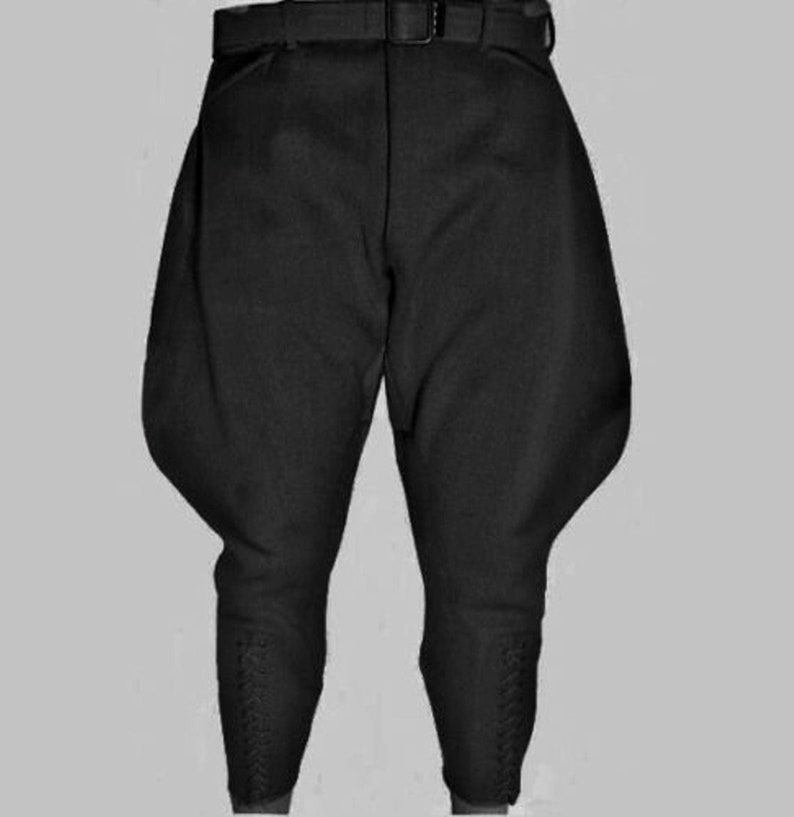 Mens Black Jodhpurs Breeches Pants Equestrian Pants Horse Riding Sports Breeches Polo Pants Baggy Pants