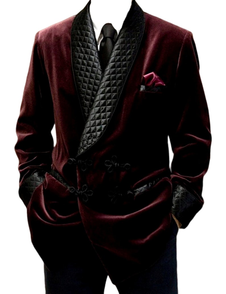Men's Quilted Smoking Jacket Hosting Dinner Party Wear Etsy