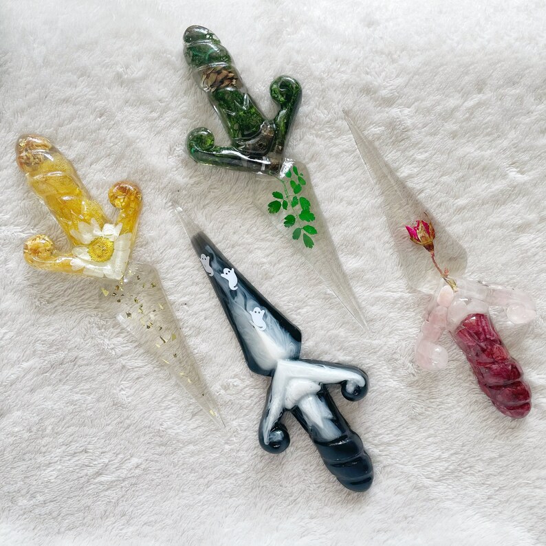 Dagger Floral Decoration Epoxy Resin Dried Flowers Rose Quartz Etsy