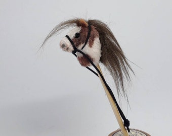Dollhouse Miniature Skewbald Hobby Horse - Handmade 12th Scale (1:12) Doll's House Collector's Item - Various Collectable Breeds Available