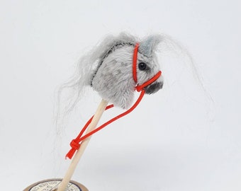 Dollhouse Miniature Grey Hobby Horse - Handmade 12th Scale (1:12) Doll's House Collector's Item - Various Collectable Breeds Available