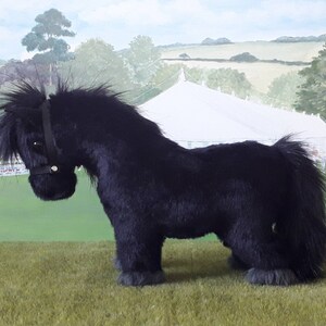 Black Shetland Pony Handmade Model Horse Vegan Leather Halter and Rug Accessories Included Optional Add-Ons Available image 2