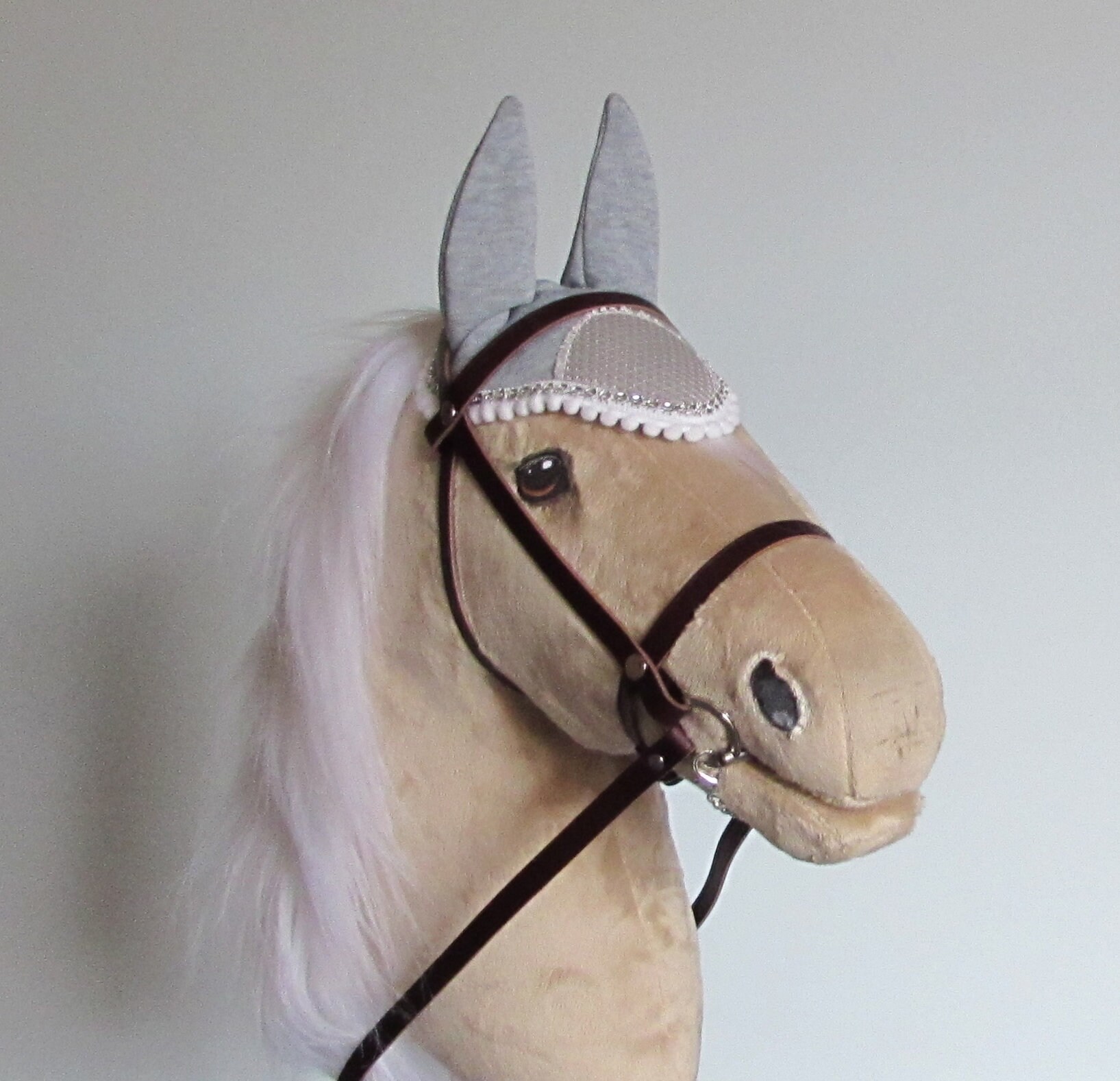 Bonnet D’Oreilles / Voile Mouche Bleu Marine – Prestige Italia – Pour Cheval