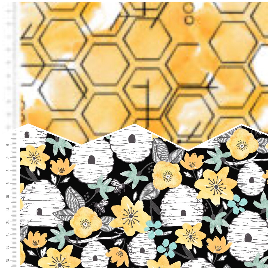 Beetanical Fabric, Bee Pattern, Honey Bee Print, Nature Inspired ...