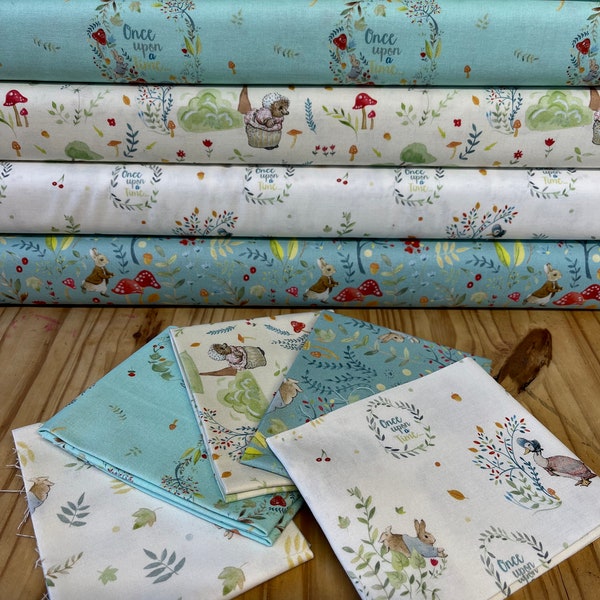 Tessuto Peter Rabbit Collezione Once Upon A Time ~ Cotone organico ~ Tessuto per cameretta/bambini