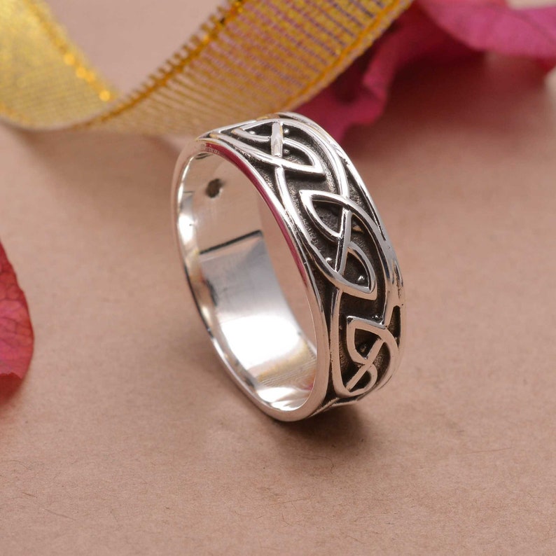 Hammered Silver Ring Thumb Ring Textured Band Ring Unisex Ring Band Ring Mens Ring