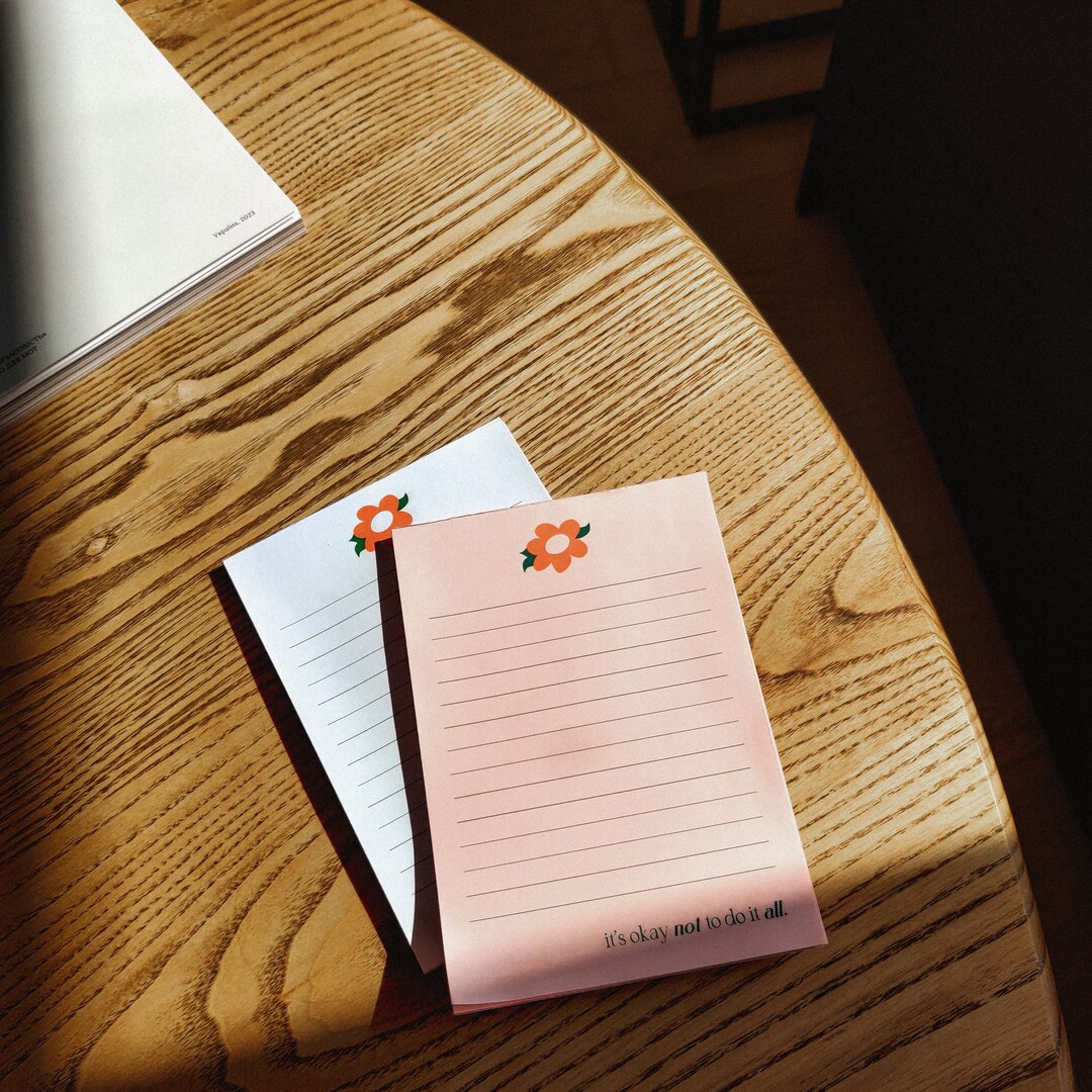 A6 NOTEPAD PINK. Floral to Do List Block. Great Gift for Blossom Lovers ...