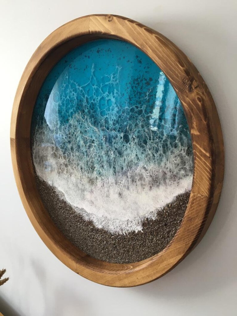 Wooden Framed Epoxy Resin Wall Art Etsy