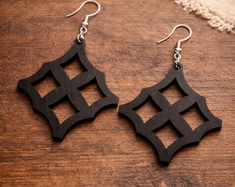 Eban Wood Earrings – Adinkra Symbol of Protection & Security