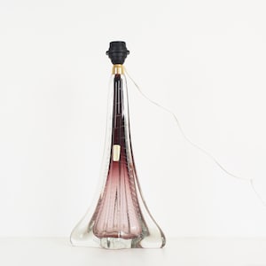 Vintage French crystal glass table lamp in the style of Val Saint Lambert