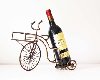 Decorative Surrealistic Brass 'Bicycle' bottle holder sculpture by Daniël D'haeseleer