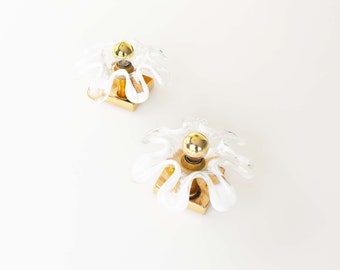 Pair of 1970's Murano Glass 'Flower' Wall Sconces by AV Mazzega