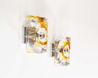 Pair of 1970's Murano Glass 'Flower' Wall Sconces by AV Mazzega