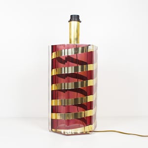 Large Italian lucite table lamp by Romeo Rega