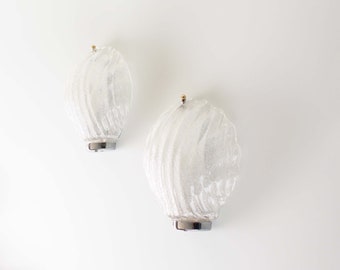 Set of two muranoglass shell sconces by Glasshutte Limburg