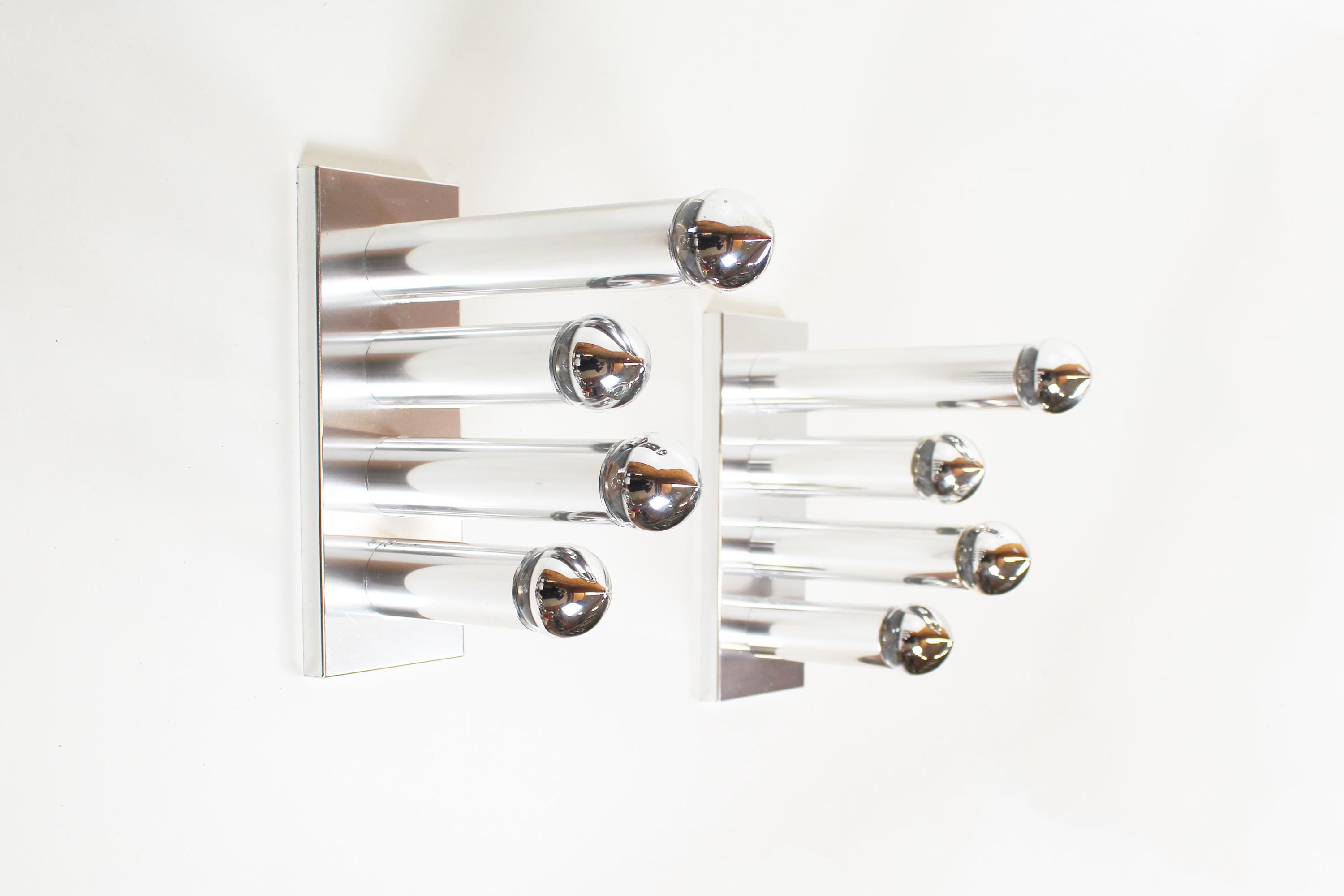 Gaetano Sciolari ウォールランプ ペア イタリア アンティーク Pair of Polished Wall Lamps by Gaetano Sciolari - Etsy
