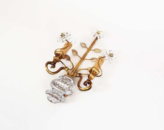 1 of 2 - Bagues style crystal and gilt sconces by Banci Firenze