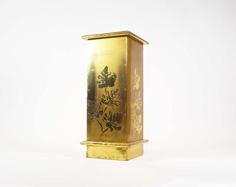 1970's Etched brass Belgian Umbrella stand by Willy Vancouillie