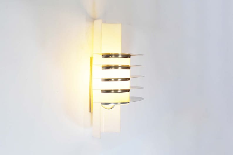 1 of 3 Rare XL space age wall lamp by Goffredo Reggiani, Italy 1960's image 1