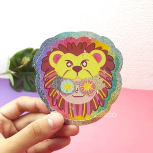 Naklejka holograficzna Luna Lion