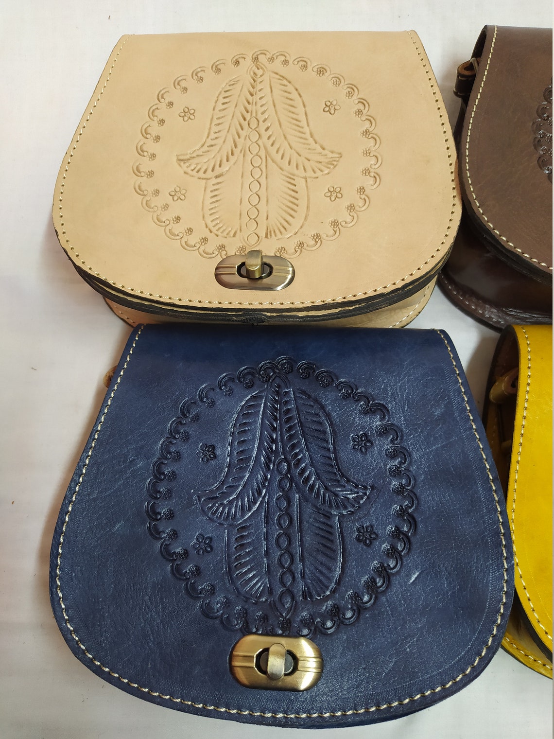 Leather shoulder bag pattern khmisa design of morroco women Etsy