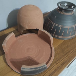 Candle Heater-Black lines-10 inches-Home Heater-Dome-heat-Natural Heater,Pottery Heater-The Most Funcional Size 9-10 x 9-10 inch-Terracotta